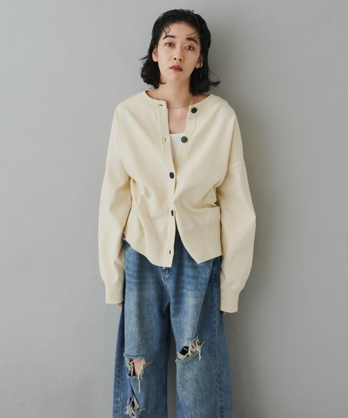 Auntie Rosa Holiday（アンティローザホリデー）の「2WAYボリュームスリーブカーデ（カーディガン/ボレロ・レディース・ブラウン/アイボリー/ブラック・FREE）」の6枚目の写真