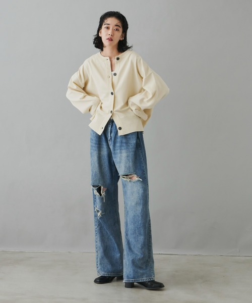 Auntie Rosa Holiday（アンティローザホリデー）の「2WAYボリュームスリーブカーデ（カーディガン/ボレロ・レディース・ブラウン/アイボリー/ブラック・FREE）」の20枚目の写真