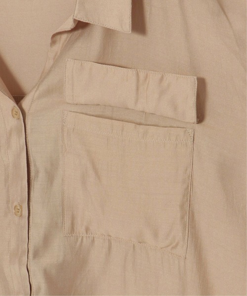 notch.(ノッチ)の「光沢クロップドシャツ(シャツ/ブラウス・レディース・ブラック/ベージュ・M)」の6枚目の写真