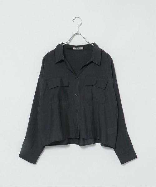 notch.(ノッチ)の「光沢クロップドシャツ(シャツ/ブラウス・レディース・ブラック/ベージュ・M)」の12枚目の写真