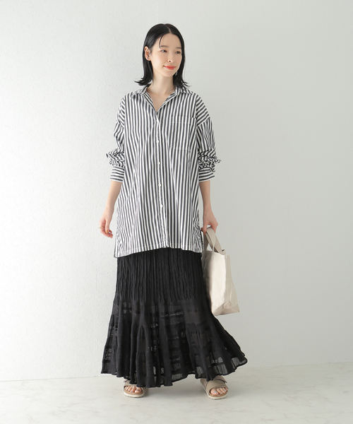 plage（プラージュ）の「Boys box シャツ（シャツ/ブラウス・レディース・カーキ/ホワイト/ブラック×ブラック/スミクロ・FREE）」の8枚目の写真