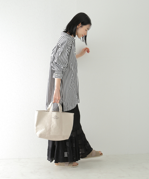 plage（プラージュ）の「Boys box シャツ（シャツ/ブラウス・レディース・カーキ/ホワイト/ブラック×ブラック/スミクロ・FREE）」の9枚目の写真