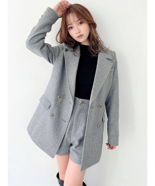 RESEXXY（リゼクシー）の「テーラードティックミディジャケット【セットアップ着用可能】（テーラードジャケット・レディース・グレー/ピンク/アイボリー・FREE）」の8枚目の写真