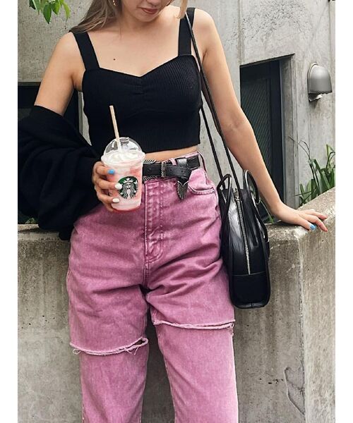 EVRIS(エヴリス)の「メタルバックルフェイクレザーベルト(ベルト・レディース・ブラック/ホワイト/ブラウン・FREE)」の6枚目の写真