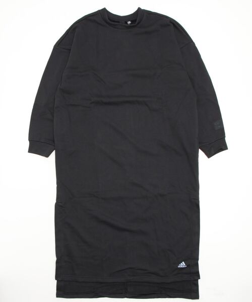 adidas(アディダス)の「アディダス adidas WIDスウェットワンピース(ワンピース・レディース・ブラック/グレー・S/M/L/XL)」の2枚目の写真