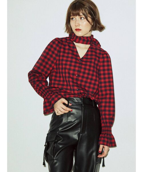 jouetie(ジュエティ)の「キャンディースリーブリボンタイブラウス(シャツ/ブラウス・レディース・アイボリー/ブラック/ピンク/レッド・MEDIUM)」の4枚目の写真