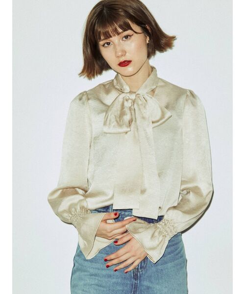 jouetie(ジュエティ)の「キャンディースリーブリボンタイブラウス(シャツ/ブラウス・レディース・アイボリー/ブラック/ピンク/レッド・MEDIUM)」の20枚目の写真