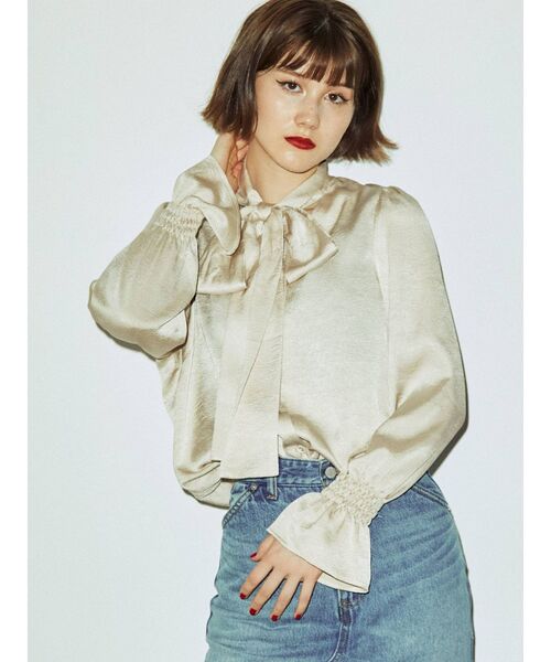 jouetie(ジュエティ)の「キャンディースリーブリボンタイブラウス(シャツ/ブラウス・レディース・アイボリー/ブラック/ピンク/レッド・MEDIUM)」の21枚目の写真