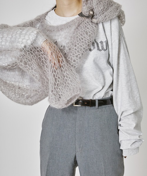 M TO R（ムウトアール）の「［TOPS］SCREEN STARS OLD ENGLISH LETTER LOGO L/S T（Tシャツ/カットソー・レディース・ライトグレー/ブラック/パープル・FREE）」の3枚目の写真