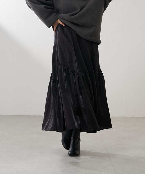 Lui's（ルイス）の「【カタログ掲載アイテム】アシメティアードタフタスカート（スカート・レディース・ブラック/ブルー・FREE）」の5枚目の写真