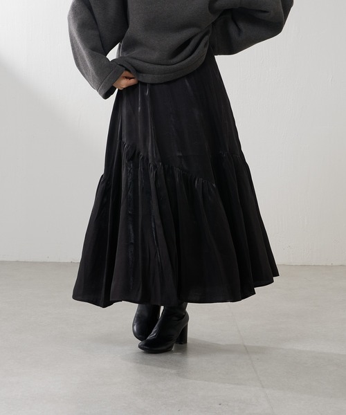 Lui's（ルイス）の「【カタログ掲載アイテム】アシメティアードタフタスカート（スカート・レディース・ブラック/ブルー・FREE）」の6枚目の写真
