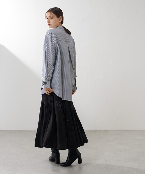Lui's（ルイス）の「【カタログ掲載アイテム】アシメティアードタフタスカート（スカート・レディース・ブラック/ブルー・FREE）」の7枚目の写真