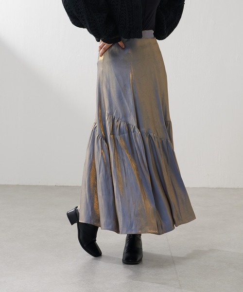 Lui's（ルイス）の「【カタログ掲載アイテム】アシメティアードタフタスカート（スカート・レディース・ブラック/ブルー・FREE）」の14枚目の写真