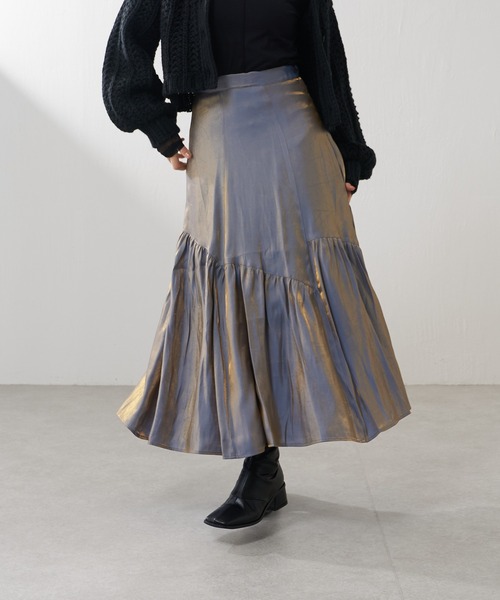 Lui's（ルイス）の「【カタログ掲載アイテム】アシメティアードタフタスカート（スカート・レディース・ブラック/ブルー・FREE）」の15枚目の写真