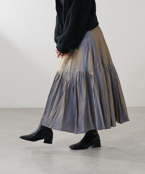Lui's（ルイス）の「【カタログ掲載アイテム】アシメティアードタフタスカート（スカート・レディース・ブラック/ブルー・FREE）」の16枚目の写真