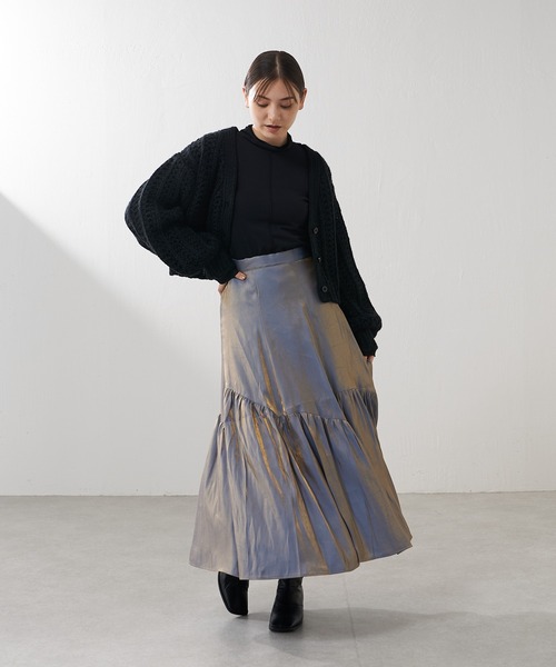 Lui's（ルイス）の「【カタログ掲載アイテム】アシメティアードタフタスカート（スカート・レディース・ブラック/ブルー・FREE）」の19枚目の写真