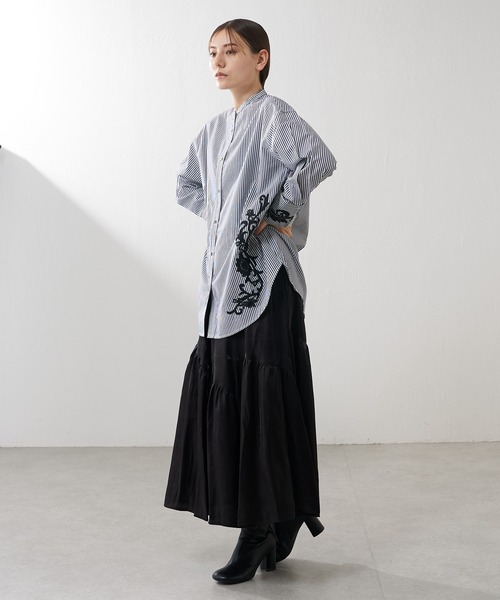 Lui's（ルイス）の「【カタログ掲載アイテム】アシメティアードタフタスカート（スカート・レディース・ブラック/ブルー・FREE）」の12枚目の写真