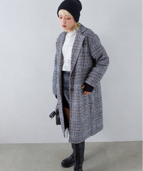 SpRay（スプレイ）の「グレンチェックチェスターコート（チェスターコート・レディース・ブラウン/ブラック・FREE）」の9枚目の写真
