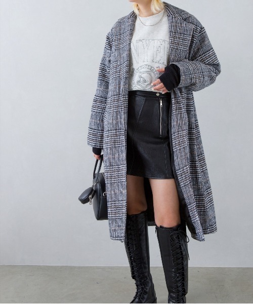 SpRay（スプレイ）の「グレンチェックチェスターコート（チェスターコート・レディース・ブラウン/ブラック・FREE）」の12枚目の写真