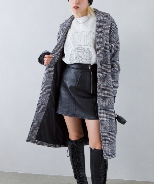 SpRay（スプレイ）の「グレンチェックチェスターコート（チェスターコート・レディース・ブラウン/ブラック・FREE）」の5枚目の写真