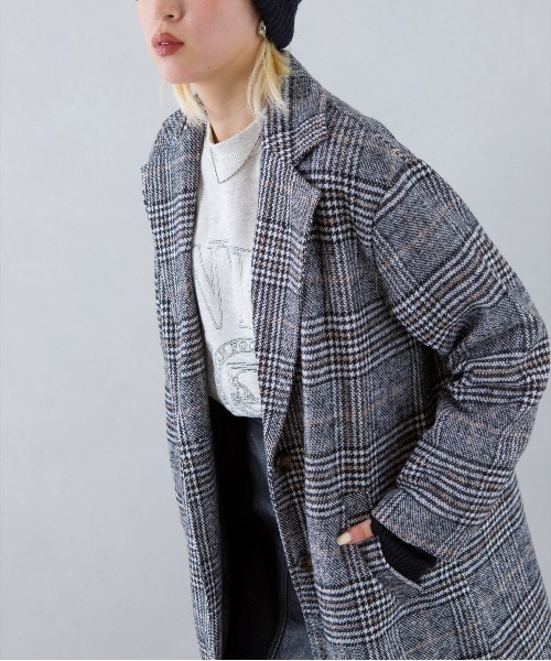 SpRay（スプレイ）の「グレンチェックチェスターコート（チェスターコート・レディース・ブラウン/ブラック・FREE）」の14枚目の写真