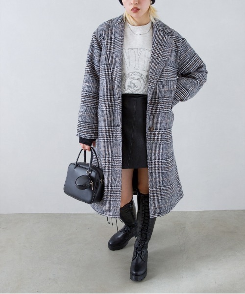 SpRay（スプレイ）の「グレンチェックチェスターコート（チェスターコート・レディース・ブラウン/ブラック・FREE）」の11枚目の写真