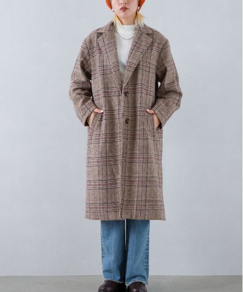 SpRay（スプレイ）の「グレンチェックチェスターコート（チェスターコート・レディース・ブラウン/ブラック・FREE）」の10枚目の写真