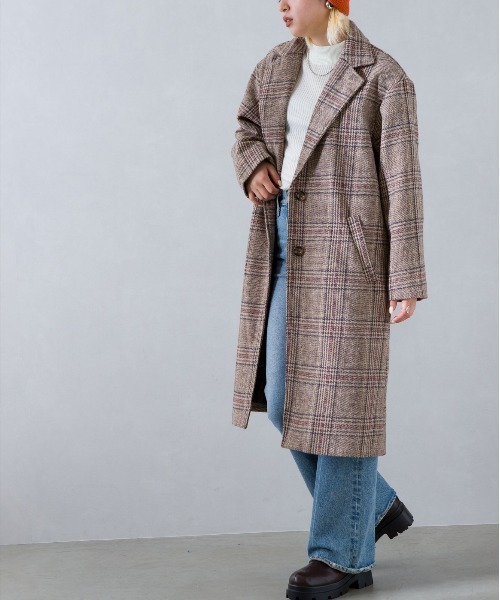SpRay（スプレイ）の「グレンチェックチェスターコート（チェスターコート・レディース・ブラウン/ブラック・FREE）」の17枚目の写真