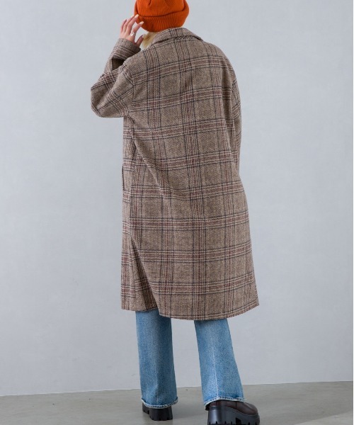 SpRay（スプレイ）の「グレンチェックチェスターコート（チェスターコート・レディース・ブラウン/ブラック・FREE）」の13枚目の写真