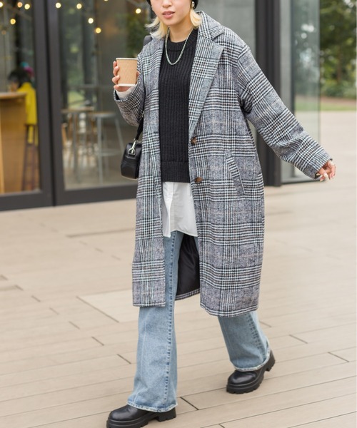 SpRay（スプレイ）の「グレンチェックチェスターコート（チェスターコート・レディース・ブラウン/ブラック・FREE）」の18枚目の写真