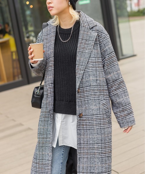 SpRay（スプレイ）の「グレンチェックチェスターコート（チェスターコート・レディース・ブラウン/ブラック・FREE）」の19枚目の写真