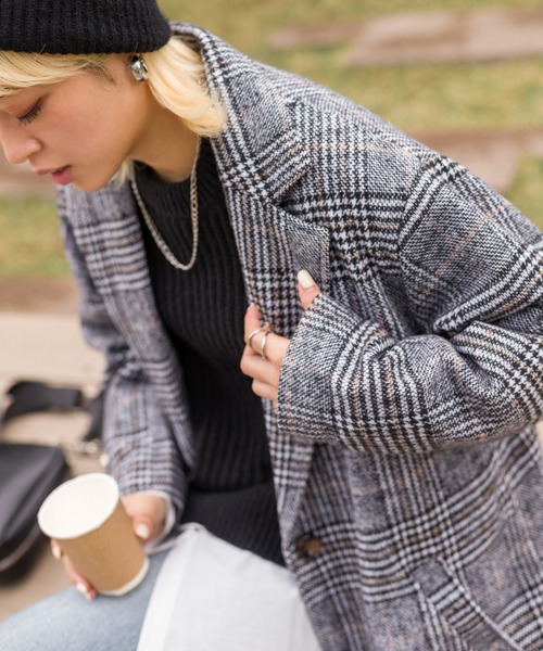 SpRay（スプレイ）の「グレンチェックチェスターコート（チェスターコート・レディース・ブラウン/ブラック・FREE）」の21枚目の写真