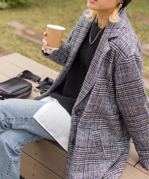 SpRay（スプレイ）の「グレンチェックチェスターコート（チェスターコート・レディース・ブラウン/ブラック・FREE）」の22枚目の写真