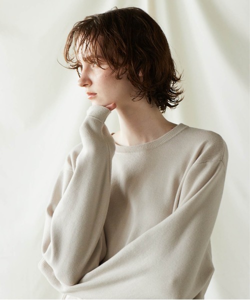 WALANCE（ワランス）の「オーガニックコットンワイドトップ（ニット/セーター・レディース・ベージュ/アイボリー/チャコールグレー・FREE）」の10枚目の写真