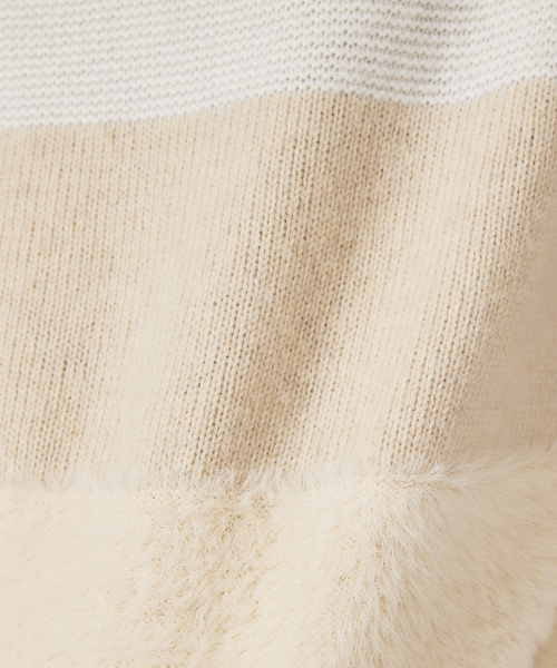 qualite（カリテ）の「カラーブロックフェザーニット（ニット/セーター・レディース・サックスブルー/ベージュ・フリー）」の20枚目の写真