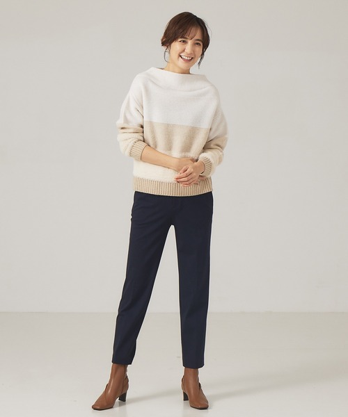 qualite（カリテ）の「カラーブロックフェザーニット（ニット/セーター・レディース・サックスブルー/ベージュ・フリー）」の10枚目の写真