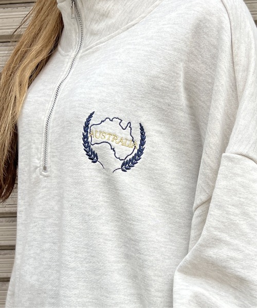 one way（ワンウェイ）の「ハーフジップBIGスウエット（スウェット・レディース・ホワイト/ライトグレー/ブラック・FREE）」の6枚目の写真