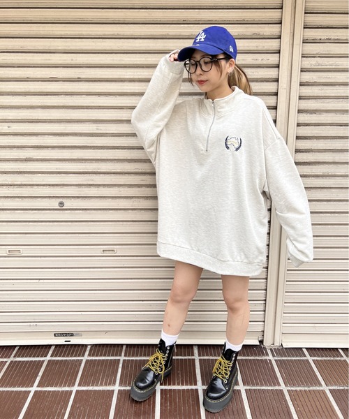 one way（ワンウェイ）の「ハーフジップBIGスウエット（スウェット・レディース・ホワイト/ライトグレー/ブラック・FREE）」の12枚目の写真