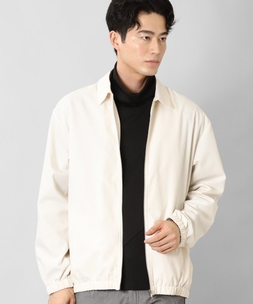 semantic design(セマンティックデザイン)の「セマンティックデザイン レーヨン混 ステンカラー BIGシャツアウター(カバーオール・メンズ・アイボリー/ブラック/グリーン系その他/ベージュ・MEDIUM/LARGE)」の2枚目の写真