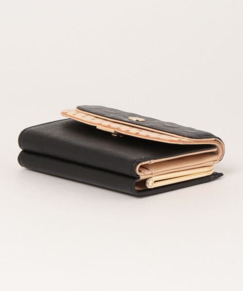 perche（ペルケ）の「ペルケ perche / 牛革×ハラコ風ドットダブルかぶせ二つ折り財布（財布・レディース・レッド/ライトグレー/グリーン/マスタード/ブラック・FREE）」の10枚目の写真