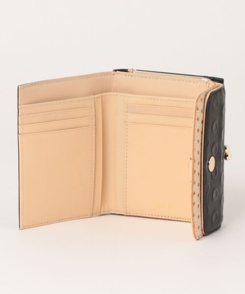 perche（ペルケ）の「ペルケ perche / 牛革×ハラコ風ドットダブルかぶせ二つ折り財布（財布・レディース・レッド/ライトグレー/グリーン/マスタード/ブラック・FREE）」の8枚目の写真
