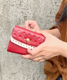 perche（ペルケ）の「ペルケ perche / 牛革×ハラコ風ドットダブルかぶせ二つ折り財布（財布）」