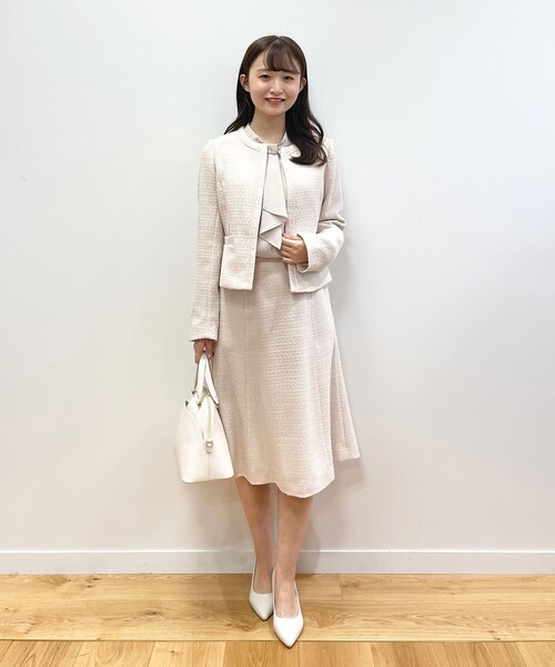 index（インデックス）の「◆ファンシーツイード ノーカラージャケット【セットアップ・セレモニー対応】（ノーカラージャケット・レディース・ブラック系3/ネイビー/ナチュラル/ブラック系8・42/38/36/40）」の5枚目の写真