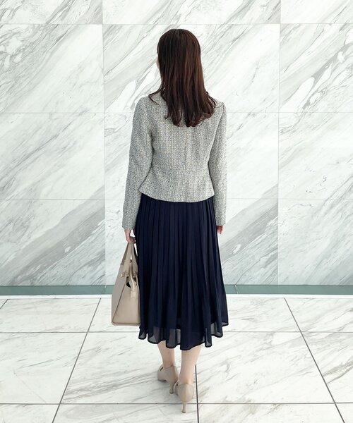 index（インデックス）の「◆ファンシーツイード ノーカラージャケット【セットアップ・セレモニー対応】（ノーカラージャケット・レディース・ブラック系3/ネイビー/ナチュラル/ブラック系8・42/38/36/40）」の18枚目の写真