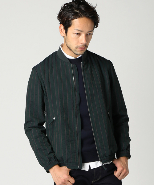 EDIFICE(エディフィス)の「◇レジメンサッカー ショートリブ ブルゾン(ブルゾン・メンズ・ネイビー/グレー/グリーン・48/46/44/50)」の3枚目の写真