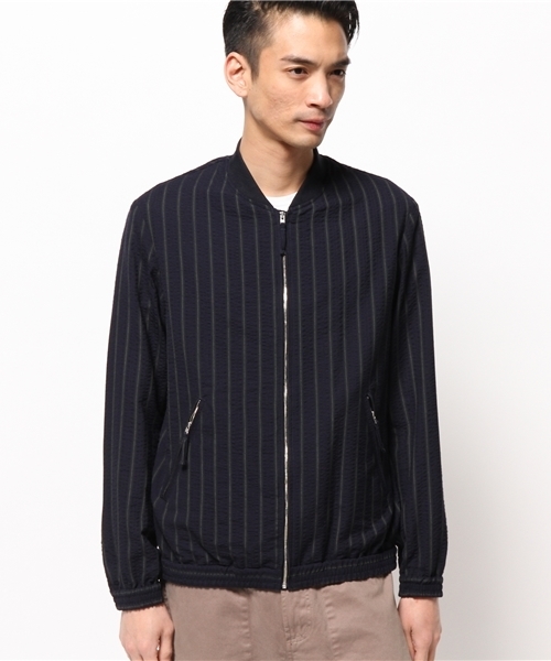 EDIFICE(エディフィス)の「◇レジメンサッカー ショートリブ ブルゾン(ブルゾン・メンズ・ネイビー/グレー/グリーン・48/46/44/50)」の4枚目の写真