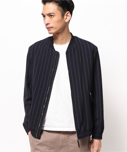 EDIFICE(エディフィス)の「◇レジメンサッカー ショートリブ ブルゾン(ブルゾン・メンズ・ネイビー/グレー/グリーン・48/46/44/50)」の7枚目の写真