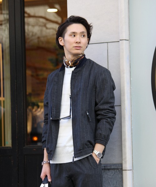 EDIFICE(エディフィス)の「◇レジメンサッカー ショートリブ ブルゾン(ブルゾン・メンズ・ネイビー/グレー/グリーン・48/46/44/50)」の19枚目の写真