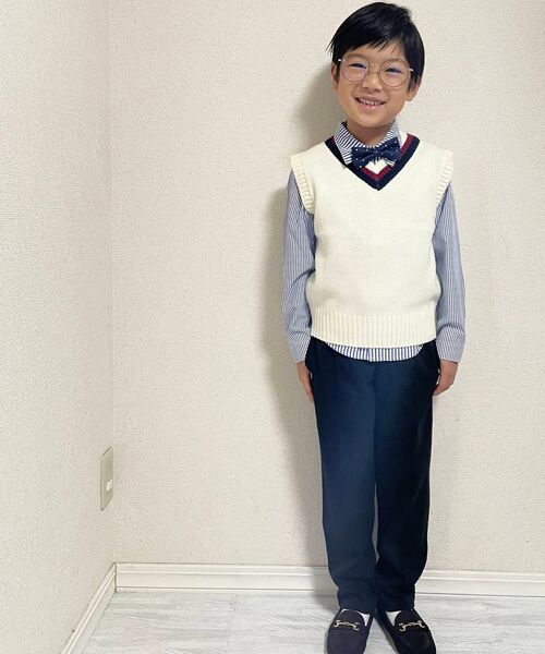 SHOO・LA・RUE(シューラルー)の「◆【110-140cm/プチセレ/ストレッチ】テーパードパンツ(その他パンツ・キッズ・グレー/ブラック・11/12/13/14)」の4枚目の写真