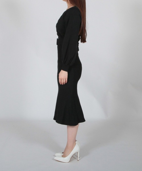 Julia Boutique（ジュリアブティック）の「ハートネックマーメイドニットワンピース/22646（ワンピース・レディース・ベージュ/アイボリー/ブラック/ピンク・ONE）」の17枚目の写真